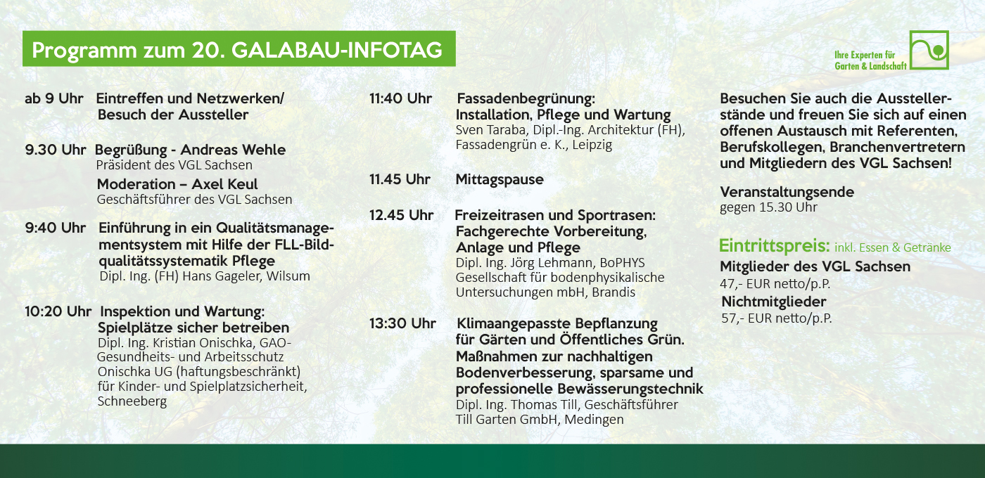 Galabau Infotag Programm