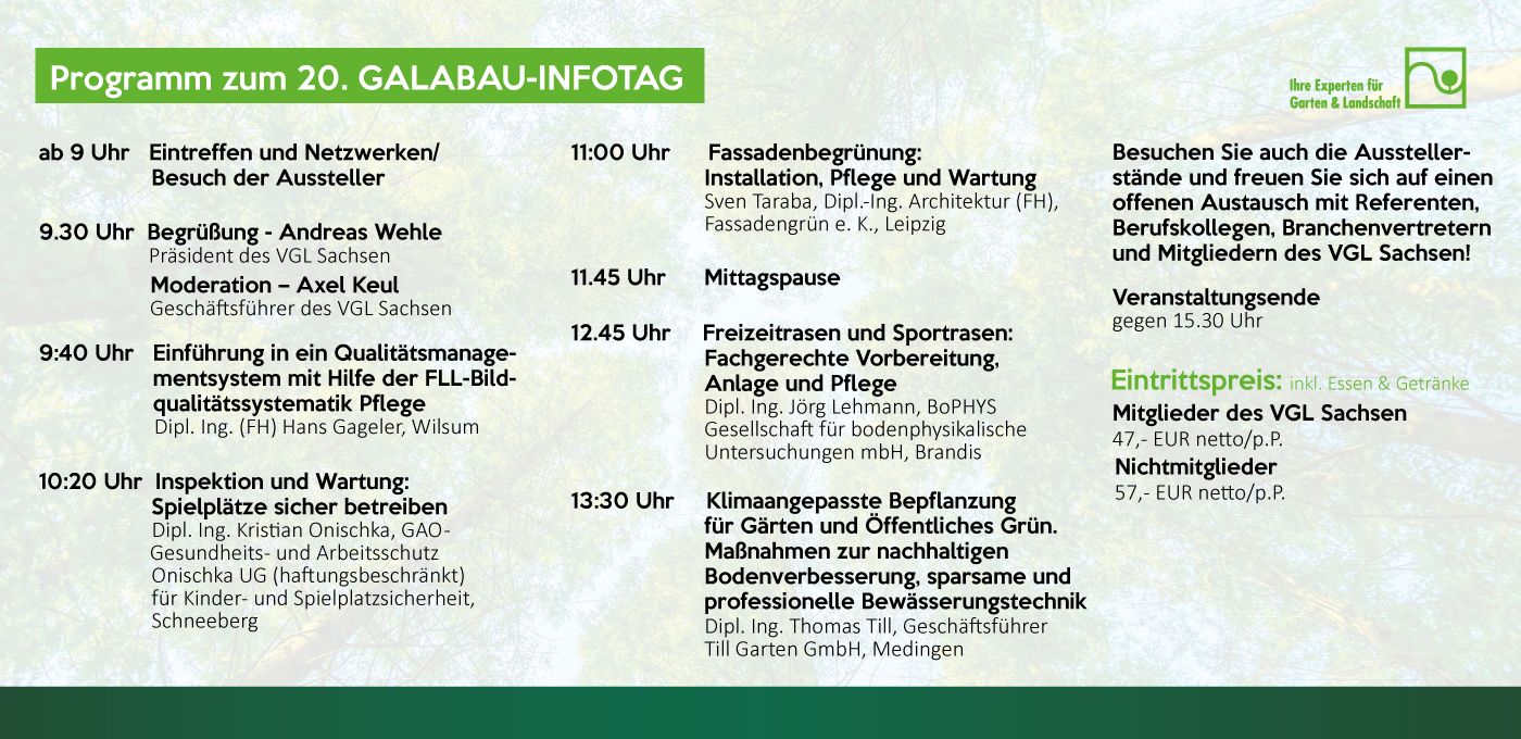 Galabau Infotag Programm